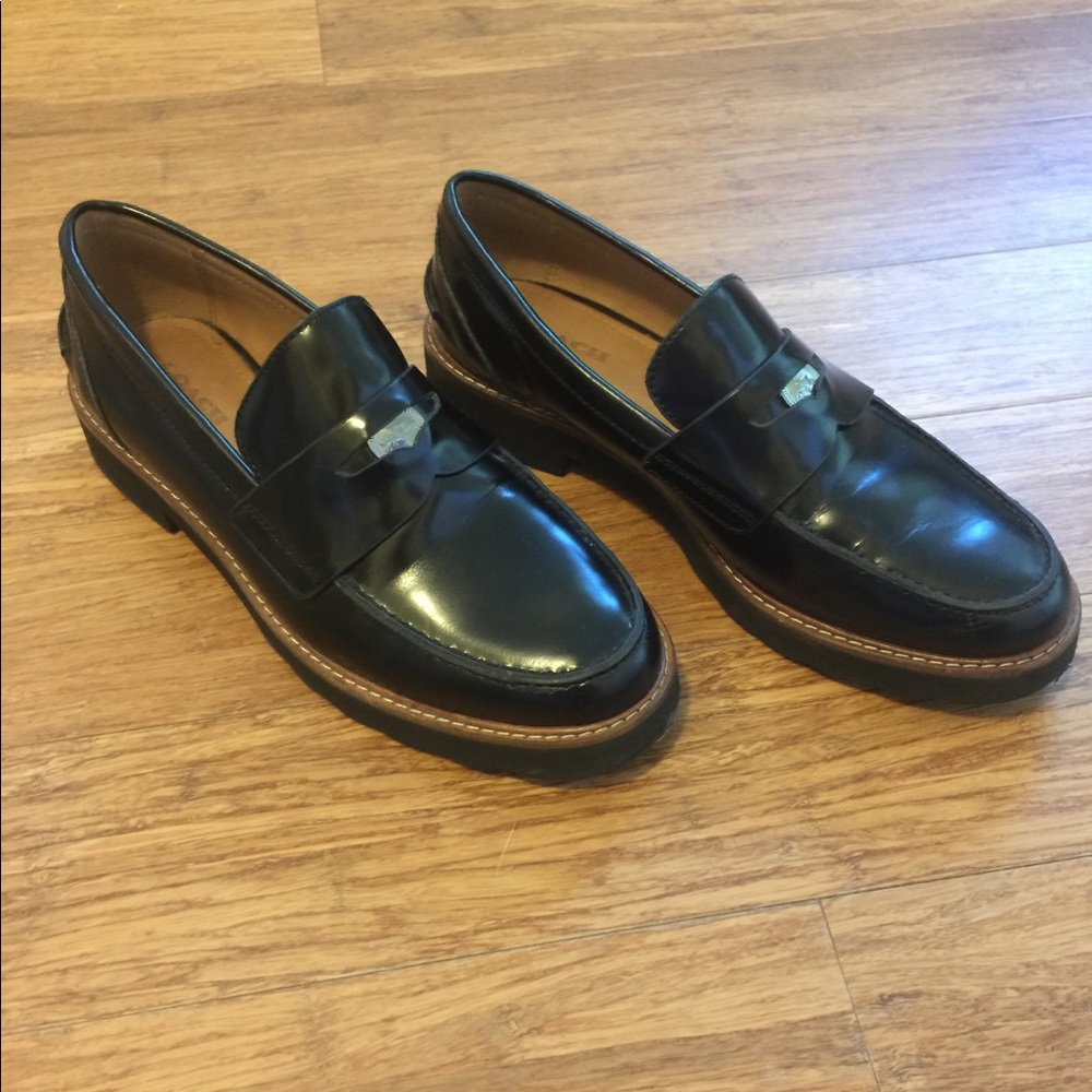 Coach penny loafers, black, size 6.5